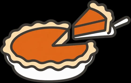 A pumpkin pie with one slice lifted out