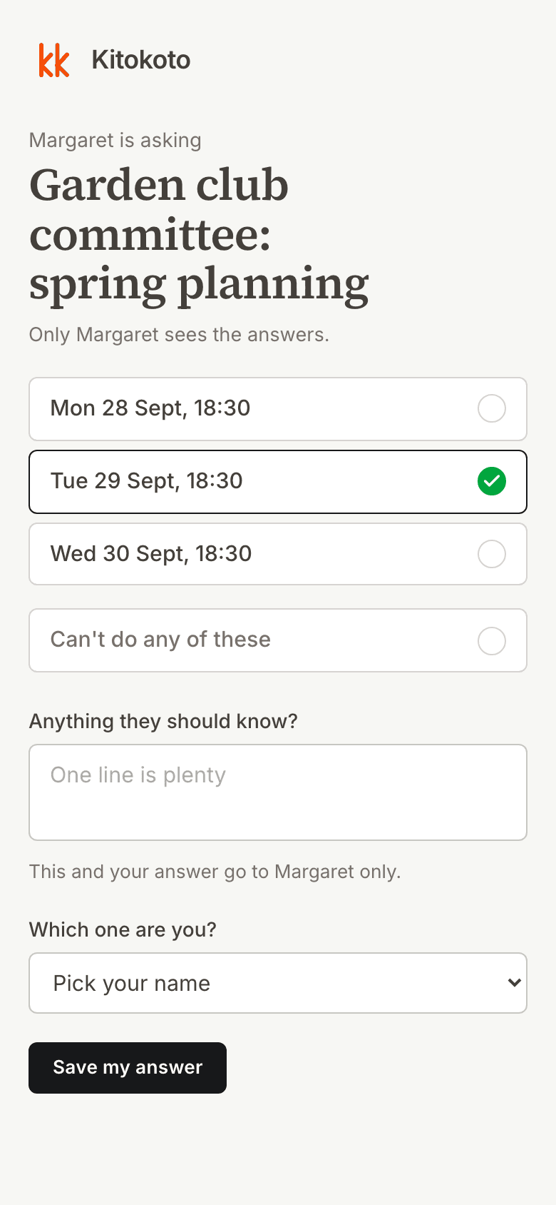 The same poll on a phone