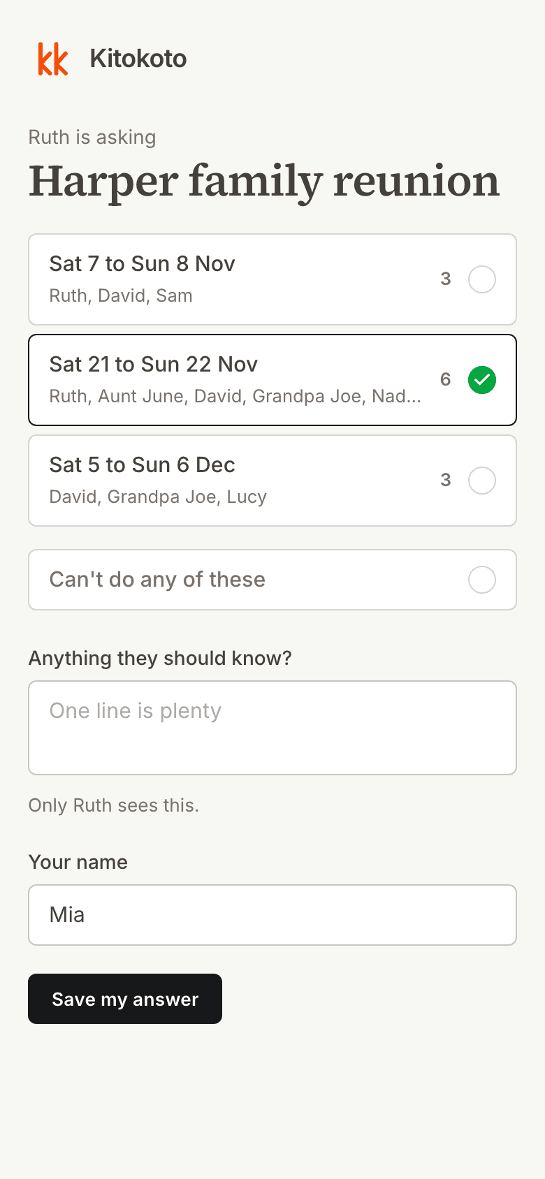 The same poll on a phone