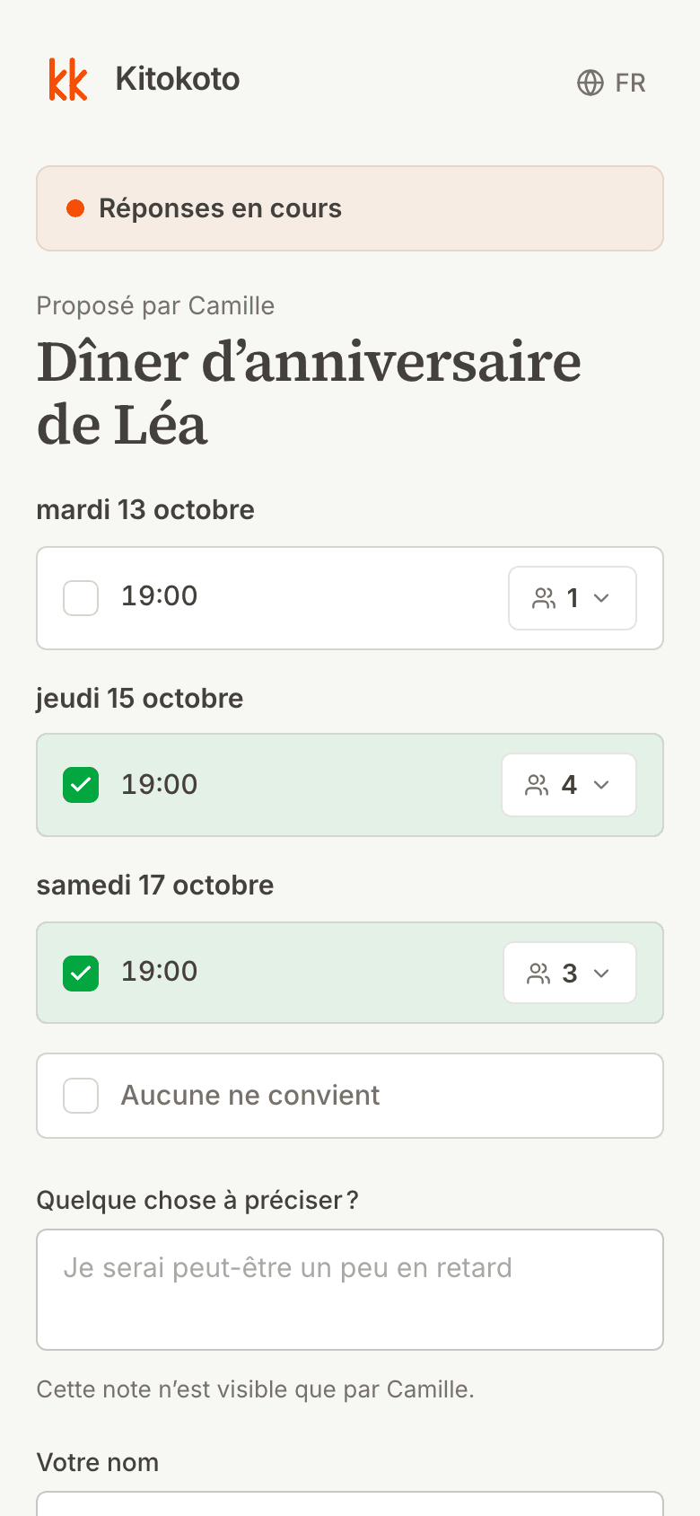 Le même sondage sur téléphone